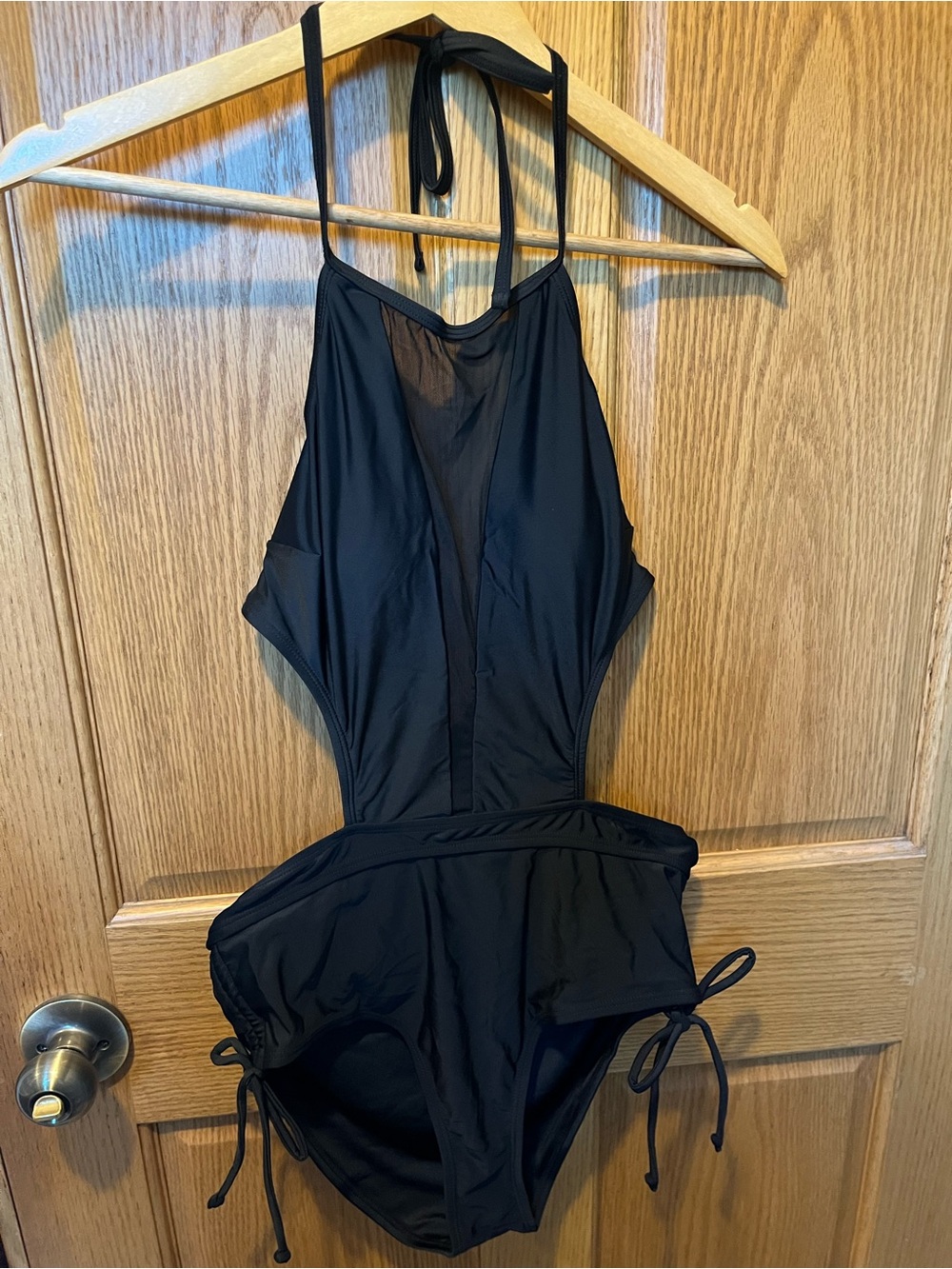 Cupshe Black Halter One-Piece Swimsuit with Side Tie Detail